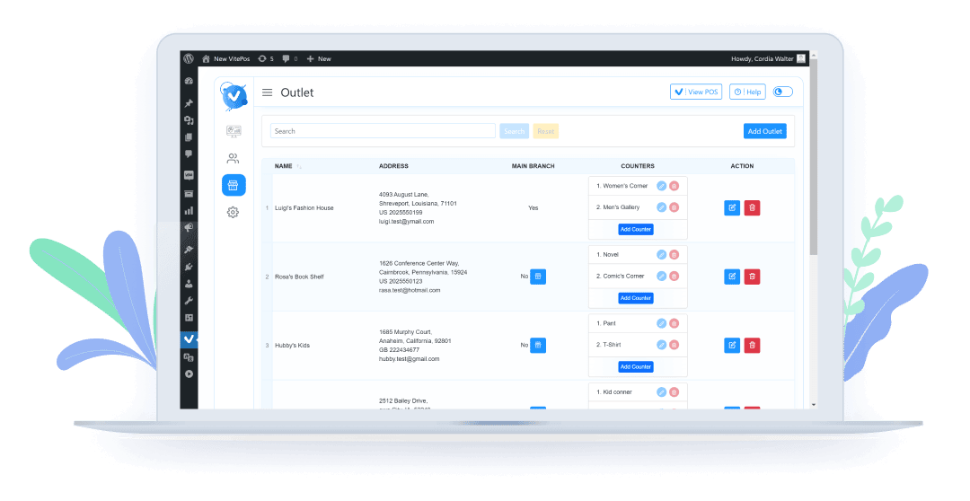 Outlet & Counter Management