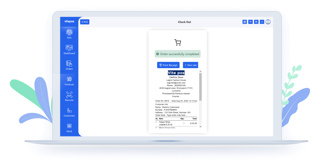 Print Receipts/Invoices