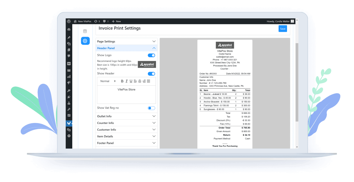 Customize Invoice  Or <span style="font-size: 22px;">Receipt</span>