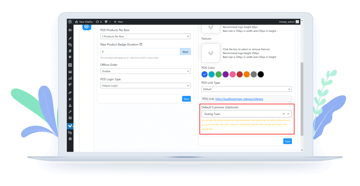 Set Default Customer